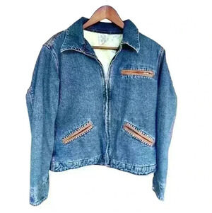Vintage Ethyl Quilt Lined Cowgirl Graphic Denim Jacket
